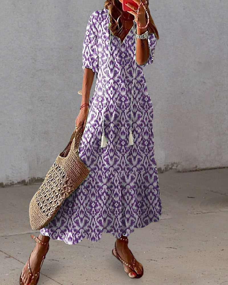 Dames Boho Zomerjurk Vloeiend Ademend Comfort – Selina