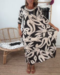 Maxi-jurk met print en lange mouwen – Amara