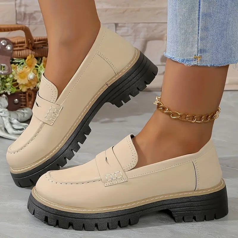 Chunky dames loafers met verhoogde zool en suede – Lurova