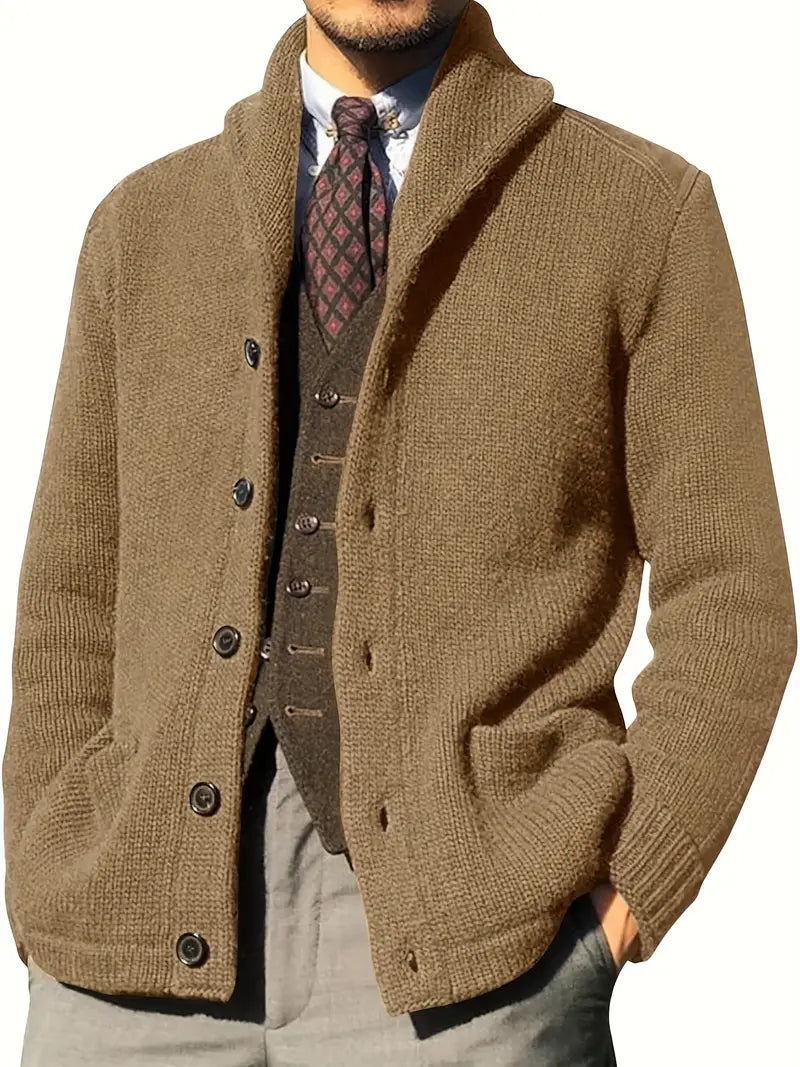 Italiaanse gebreide cardigan met knopen voor heren – Lorenzo