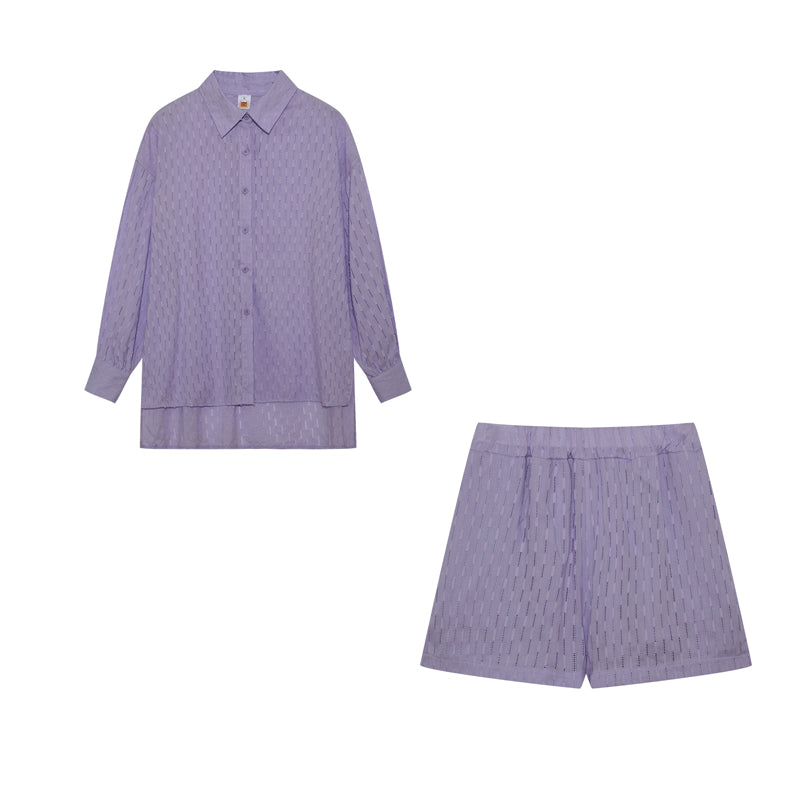 Casual shirt en shorts set voor dames – Maud