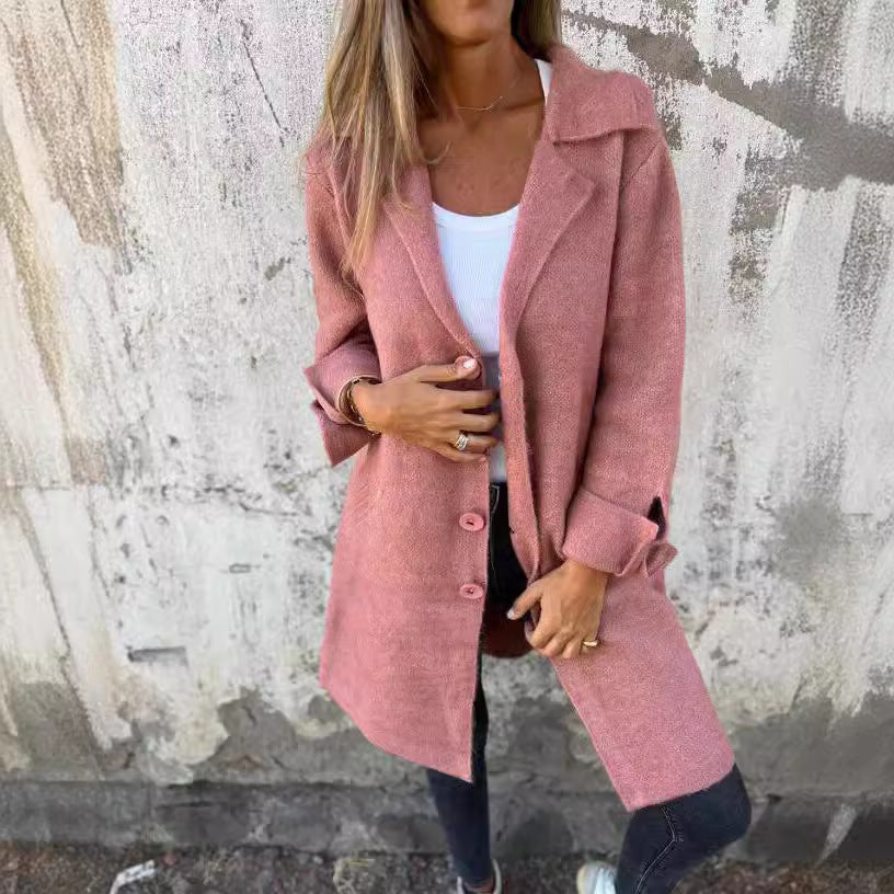 Lange Losse Jas Voor Dames Met Zakken – Sophie