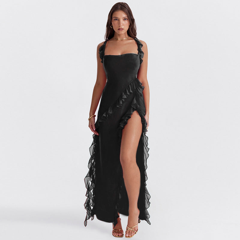 Zomerjurk Sexy Ruches Lang Elegant Design – Yasmine