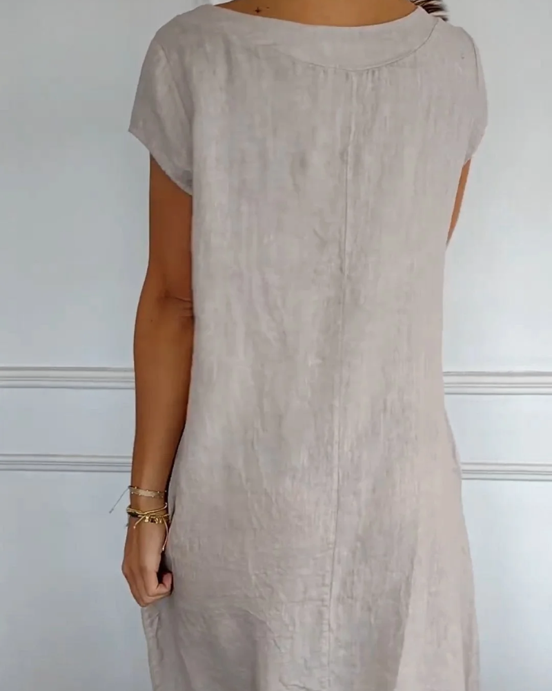 Casual dames jurk katoen A-lijn zomerlook – Serelina