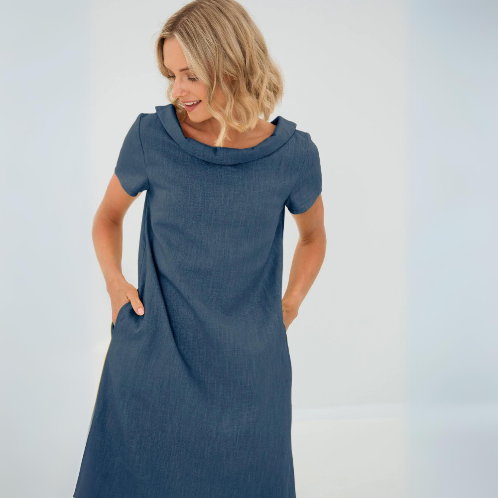 Linnen Katoenen Jurk Dames Elegant Tijdloos – Alina