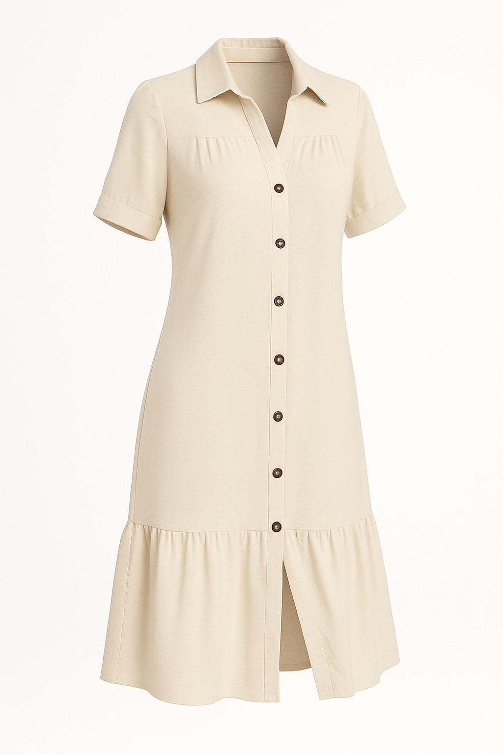 A-lijn jurk met knoopsluiting en ruffles – Aliyah