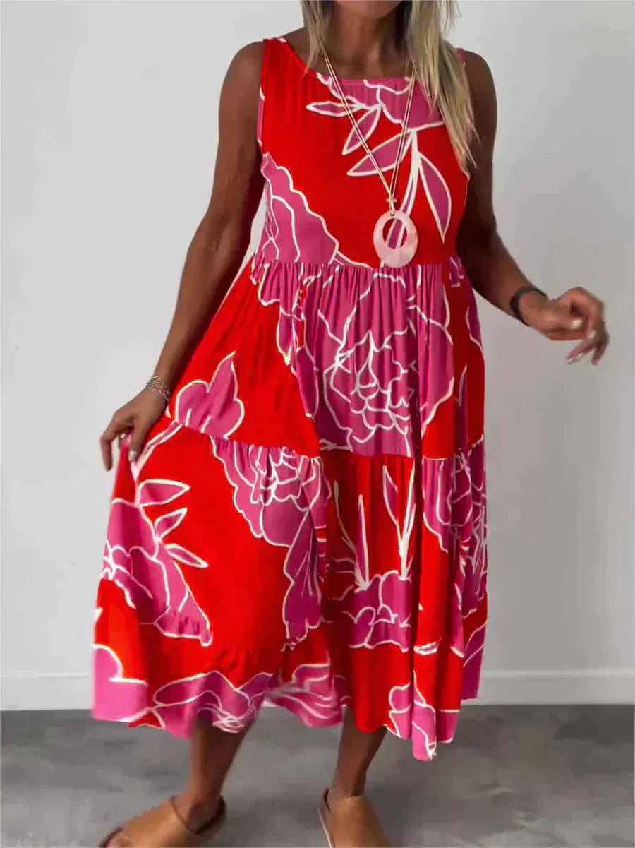 Zomerjurk Mouwloos Print Comfortabele Elegantie – Yara
