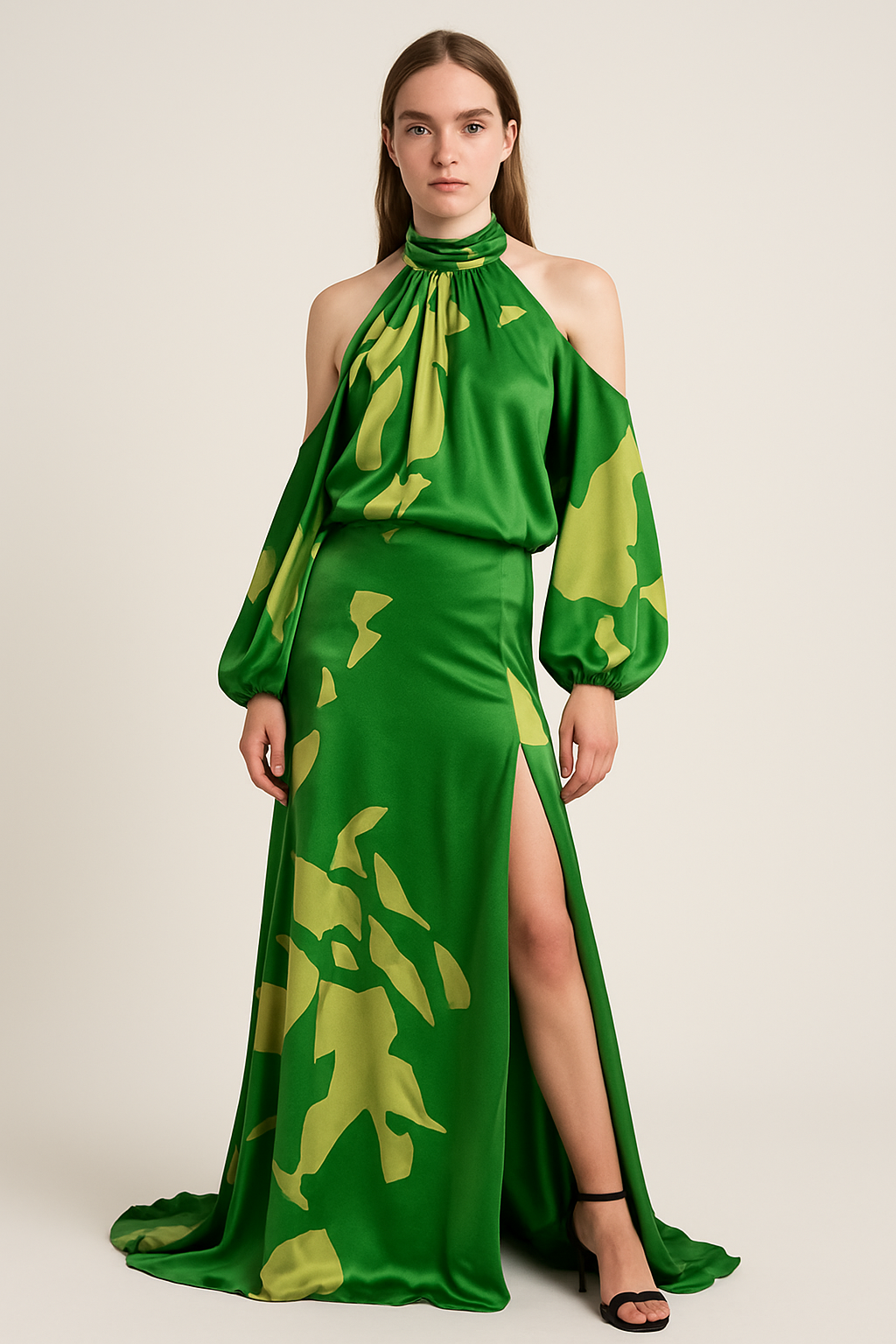 Off-shoulder maxi-jurk met flatterende pasvorm – Valentina