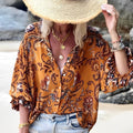 Boho losse blouse met natuurprint voor dames – Yara