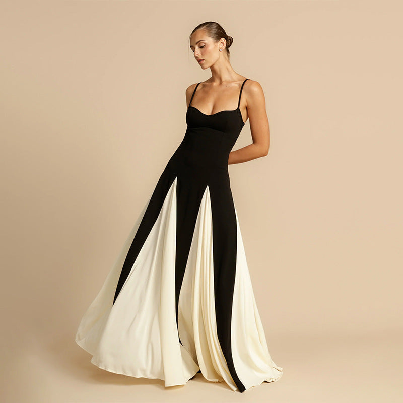 Maxi A-lijn feestjurk met contrastdetails dames – Lyra