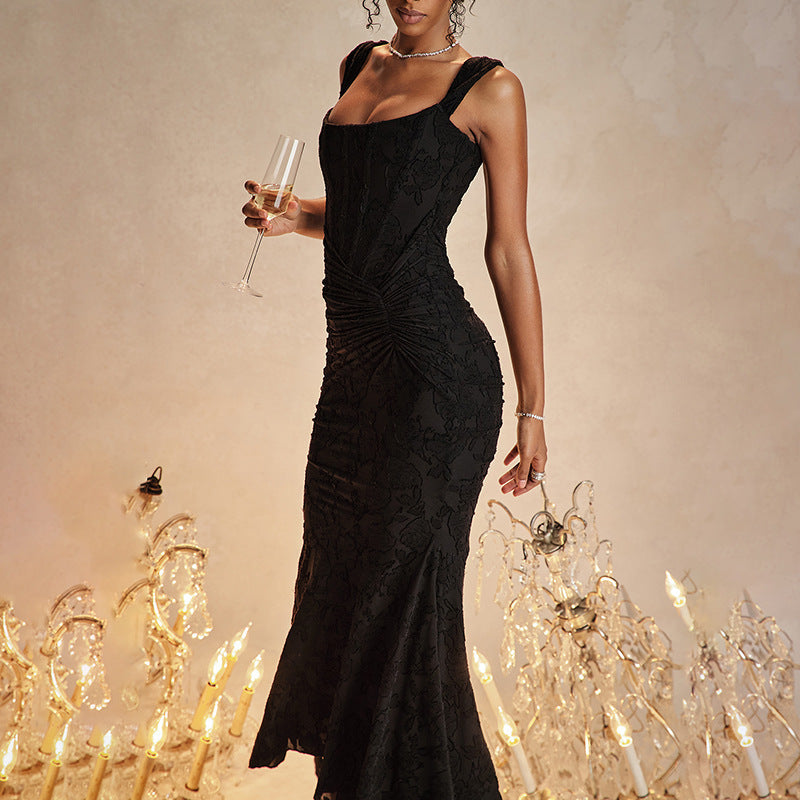 Fishtail maxi avondjurk elegant en vrouwelijk – Aureva