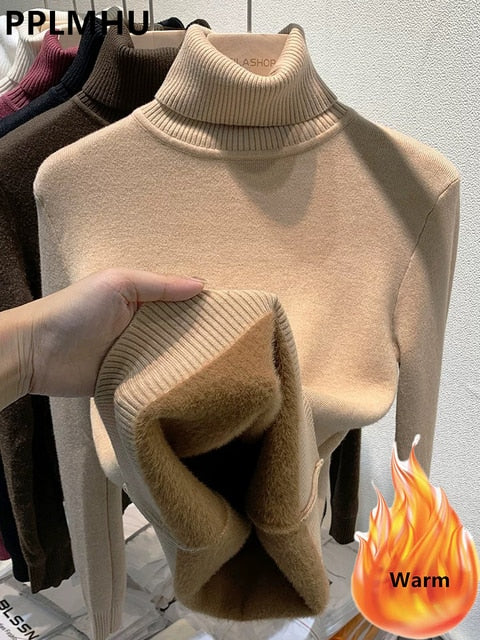 Luxe fluweel gevoerde coltrui voor winter – Camille