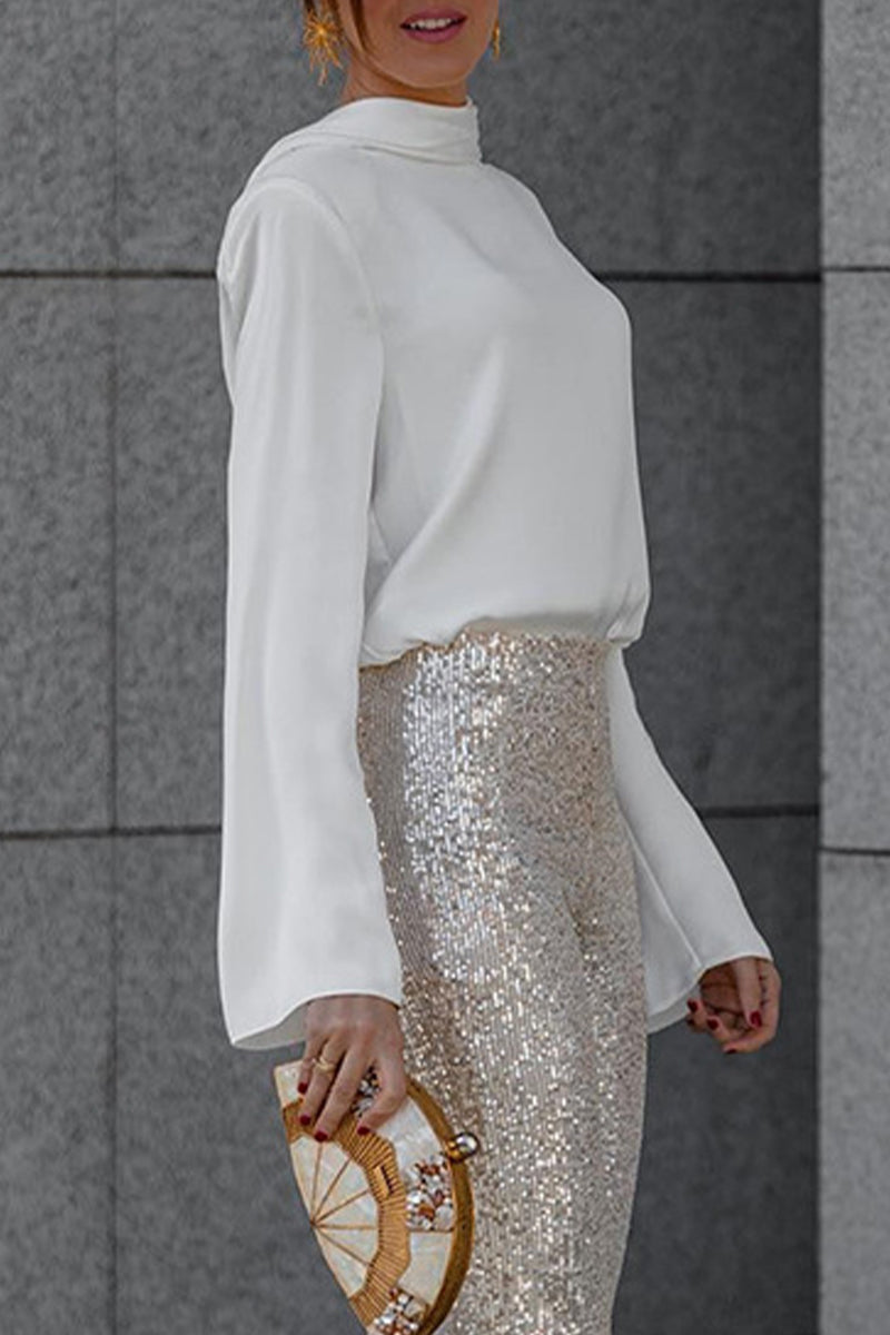 Backless blouse met sjaalkraag voor dames – Noëlle