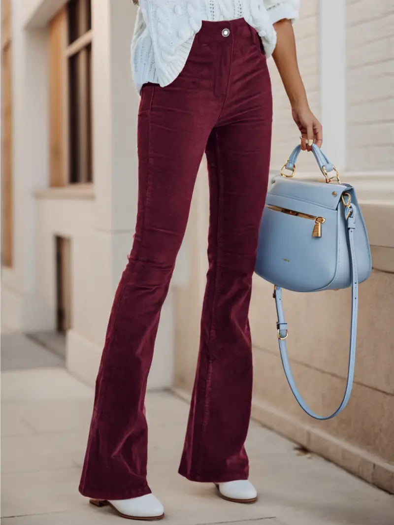 Corduroy broek met wijde pijpen voor dames – Sophie