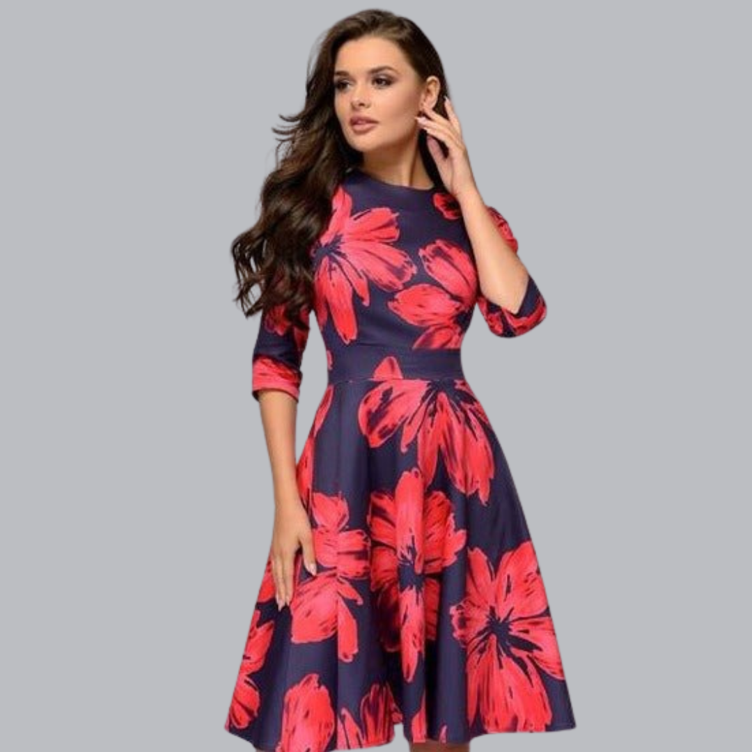 Romantische bloemenjurk met elegante pasvorm – Elodie