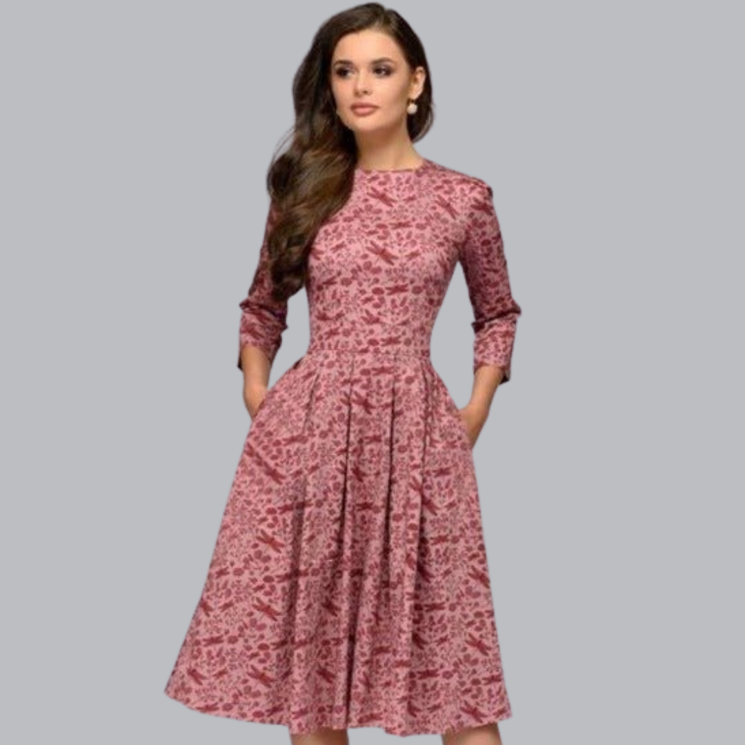 Romantische bloemenjurk met elegante pasvorm – Elodie