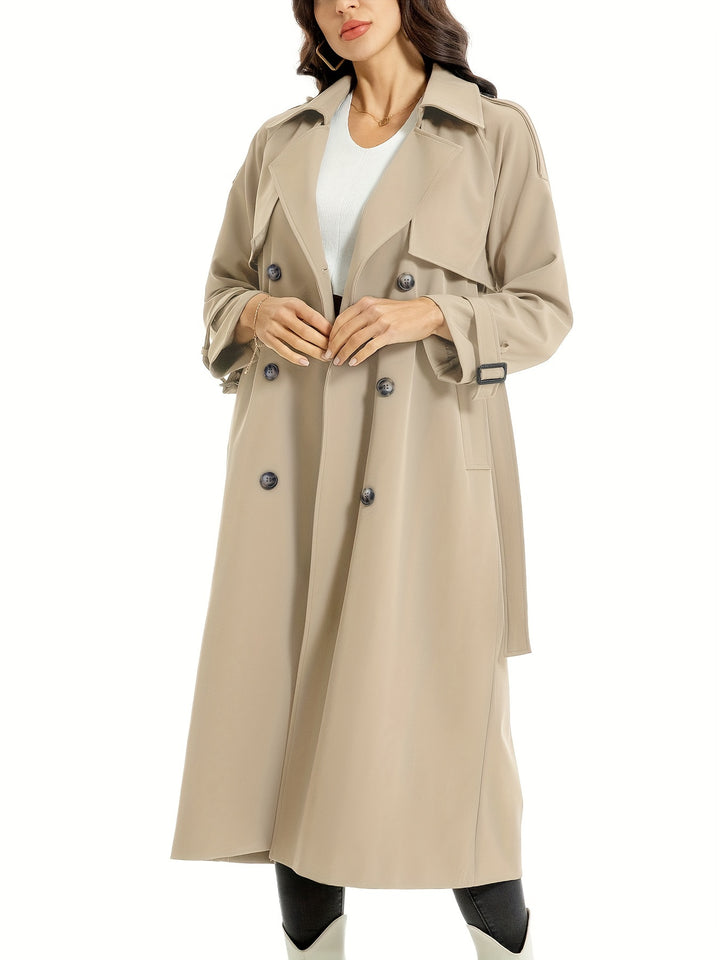 Lange dubbelzijdige trenchcoat met riem – Mila