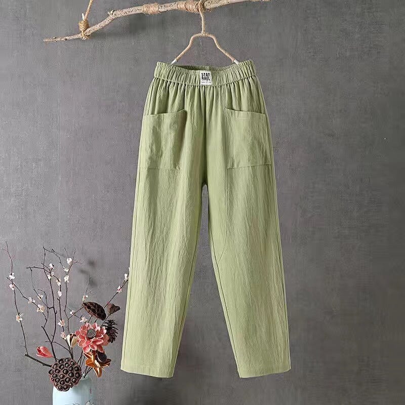 Dames Linnen Broek Hoge Taille Comfort Zomer – Felora