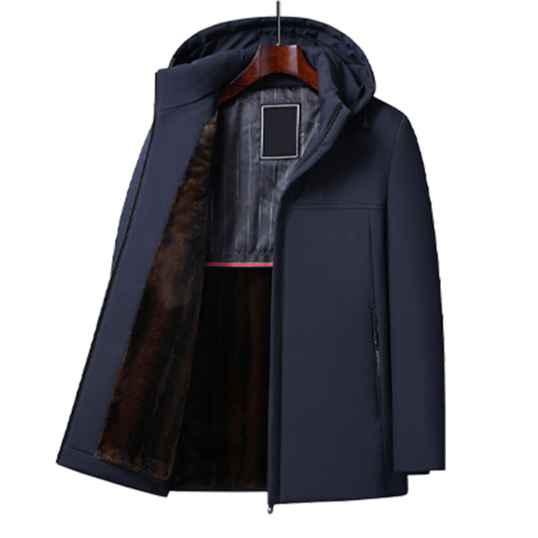 Thermo heren parka met fleecevoering en capuchon – Vornex