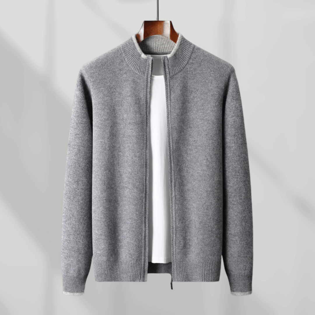 Luxe kasjmier vest met rits voor heren – Amari