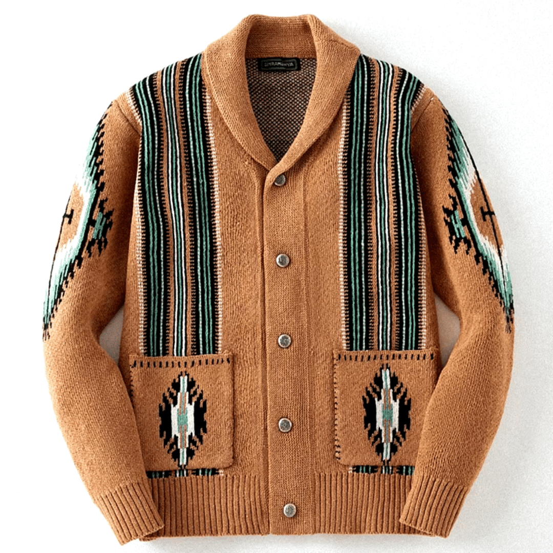 Gebreide western cardigan trui voor heren – Alfie