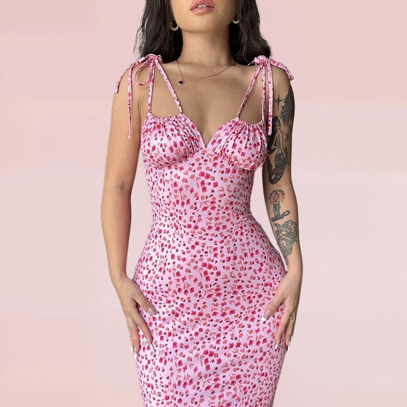 Maxi jurk bloemenprint elegant stretch dames – Julia