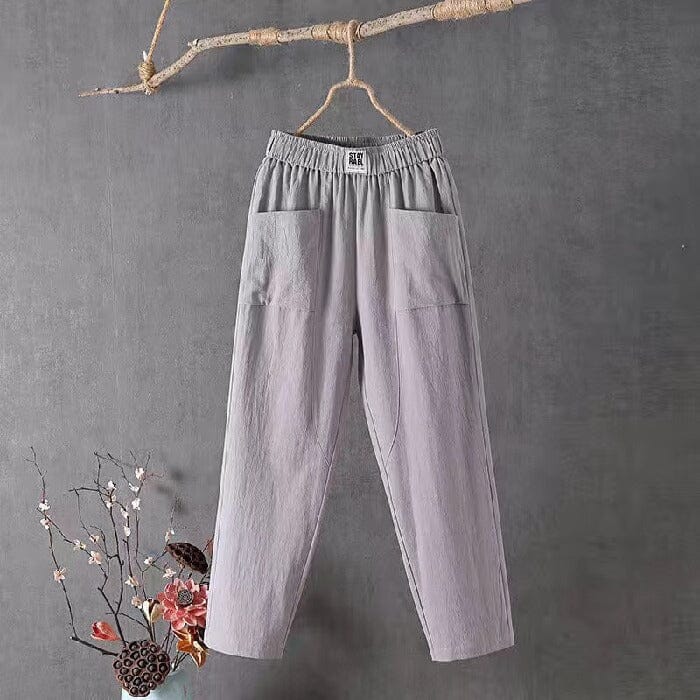 Dames Linnen Broek Hoge Taille Comfort Zomer – Felora