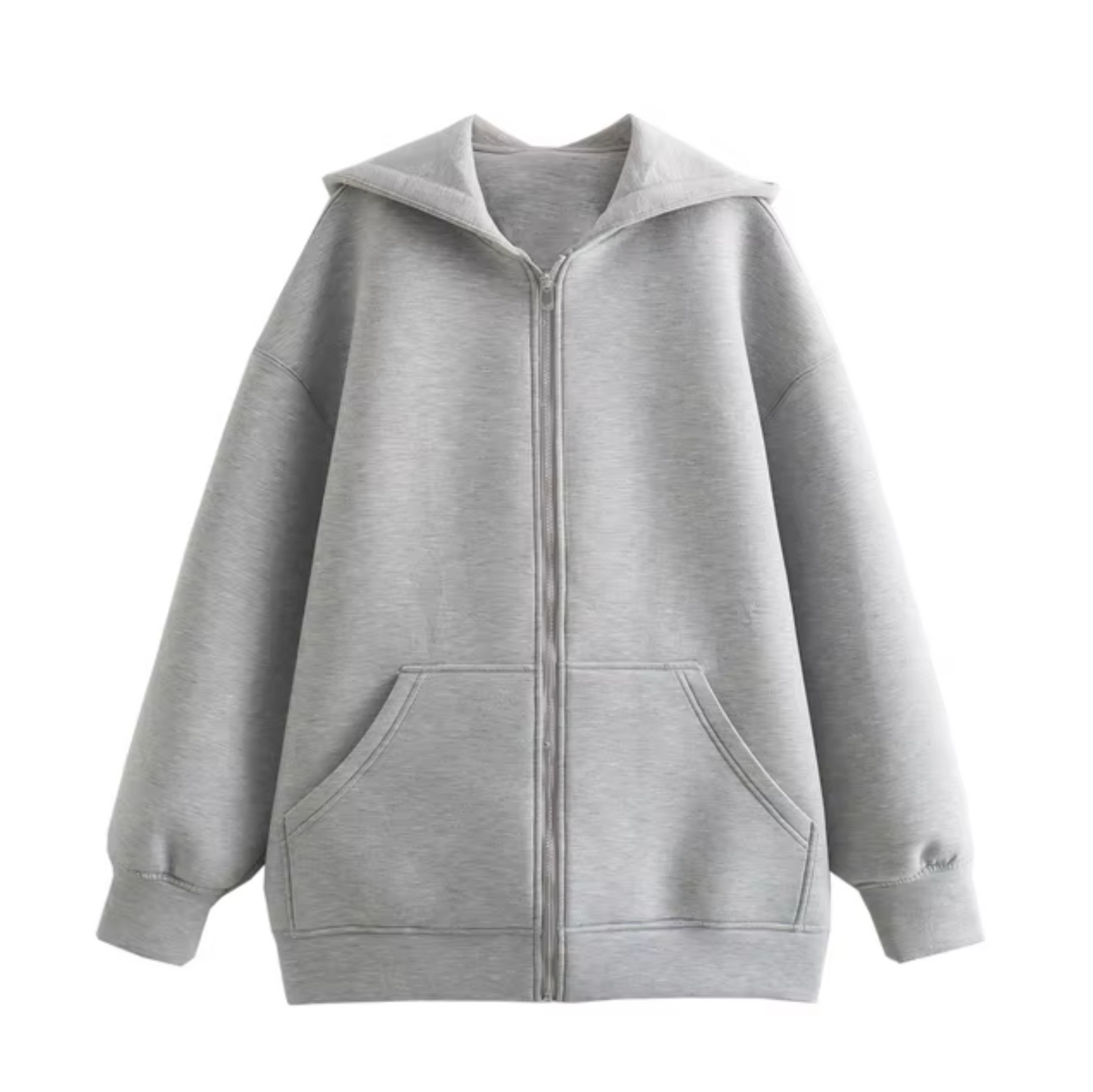 Oversized damesvest met capuchon en ritssluiting – Luna