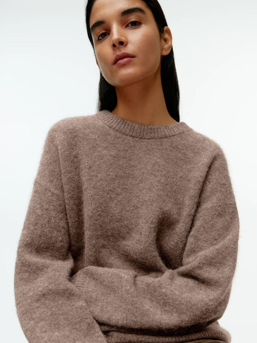 Oversized gehaakte crewneck trui voor dames – Lotte
