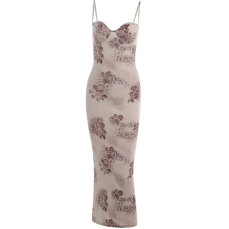 Maxi jurk met bloemenprint en retro pasvorm – Mila