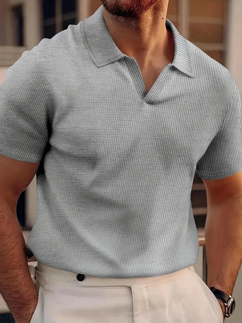 V-Hals Polo T-Shirt met Korte Mouwen voor Heren – Tobias