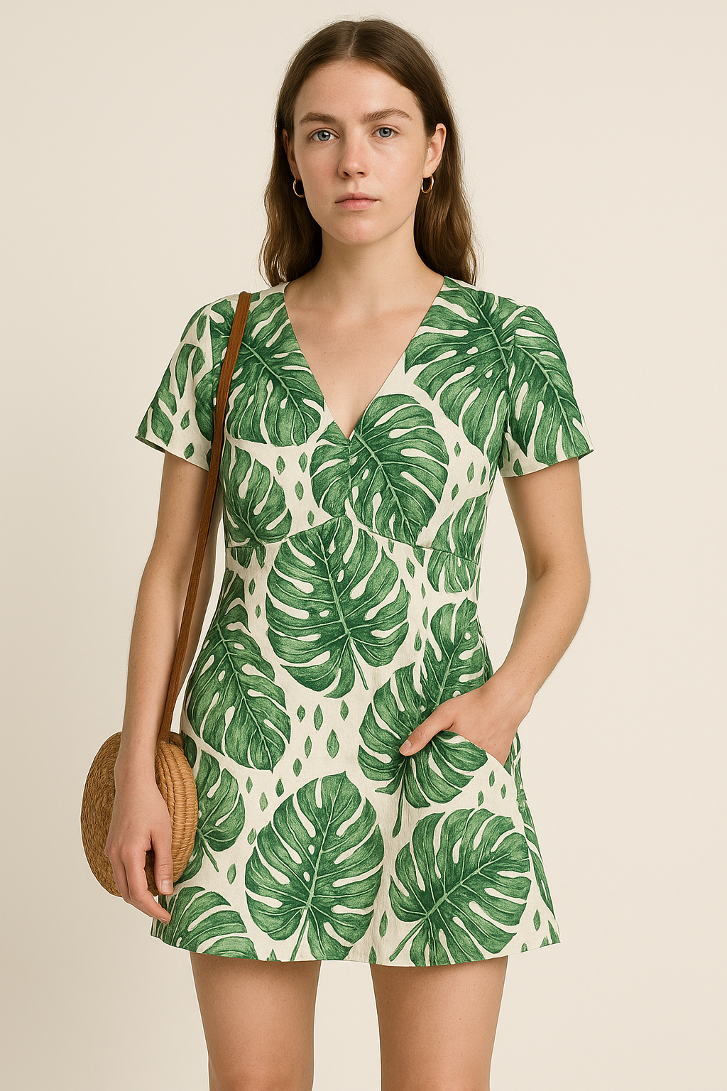 Zomerse romper met bloemenprint en tailleband – Alina