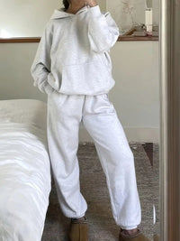 Knusse fleece hoodie en joggers set voor dames – Luna