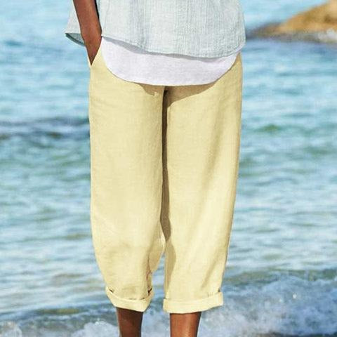 Luchtige cropped damesbroek met relaxte pasvorm – Clydel