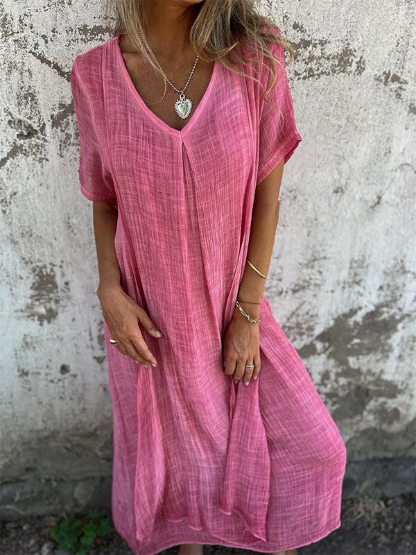 Dames Katoen Linnen Zomerjurk Ademend Comfort – Marise