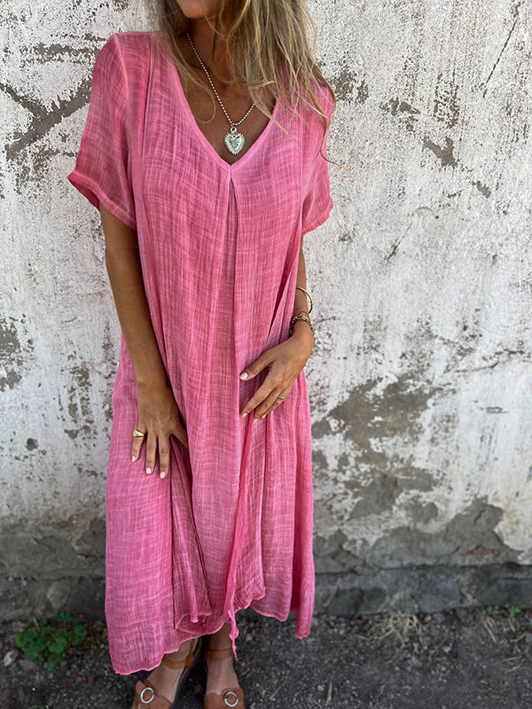 Dames Katoen Linnen Zomerjurk Ademend Comfort – Marise