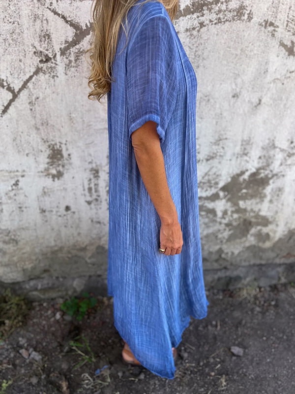 Dames Katoen Linnen Zomerjurk Ademend Comfort – Marise