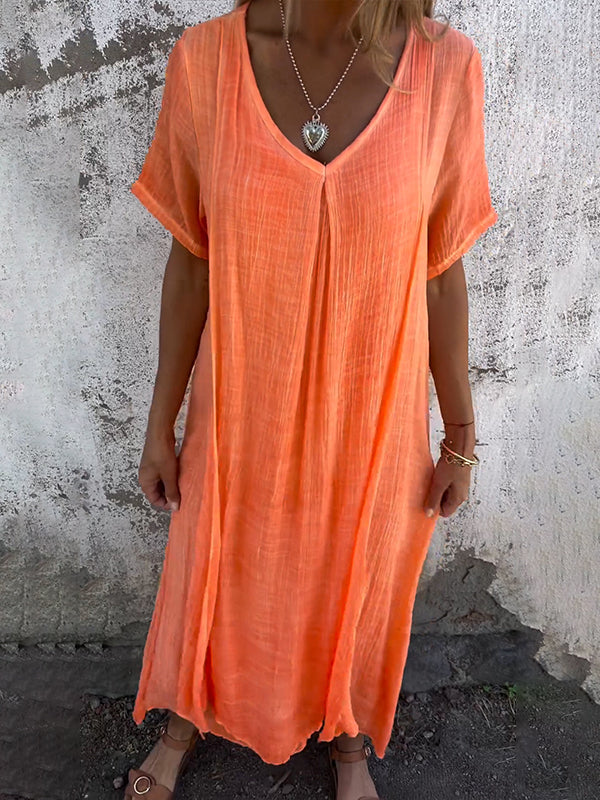 Dames Katoen Linnen Zomerjurk Ademend Comfort – Marise
