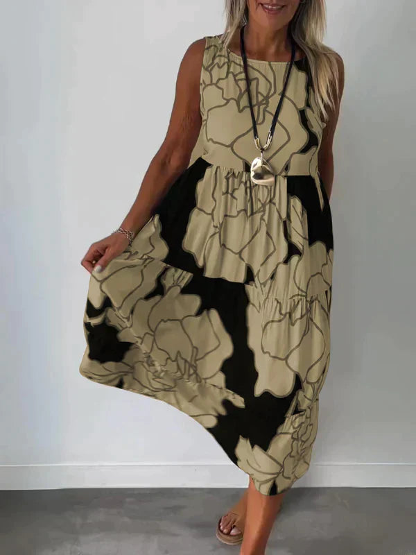 Zomerjurk Mouwloos Print Comfortabele Elegantie – Yara