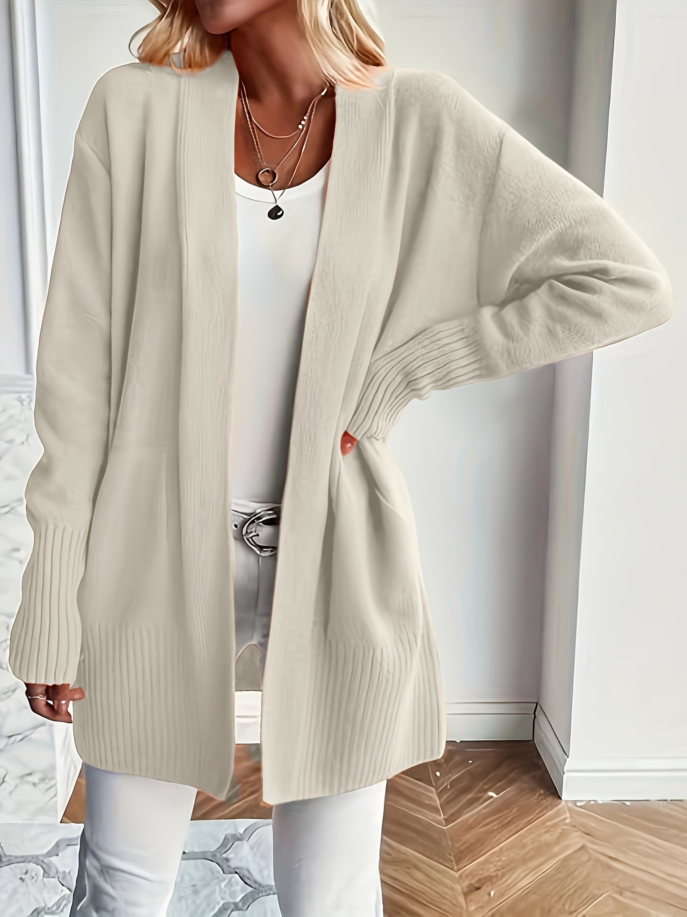 Lang dames vest met V-hals en stijl – Livia