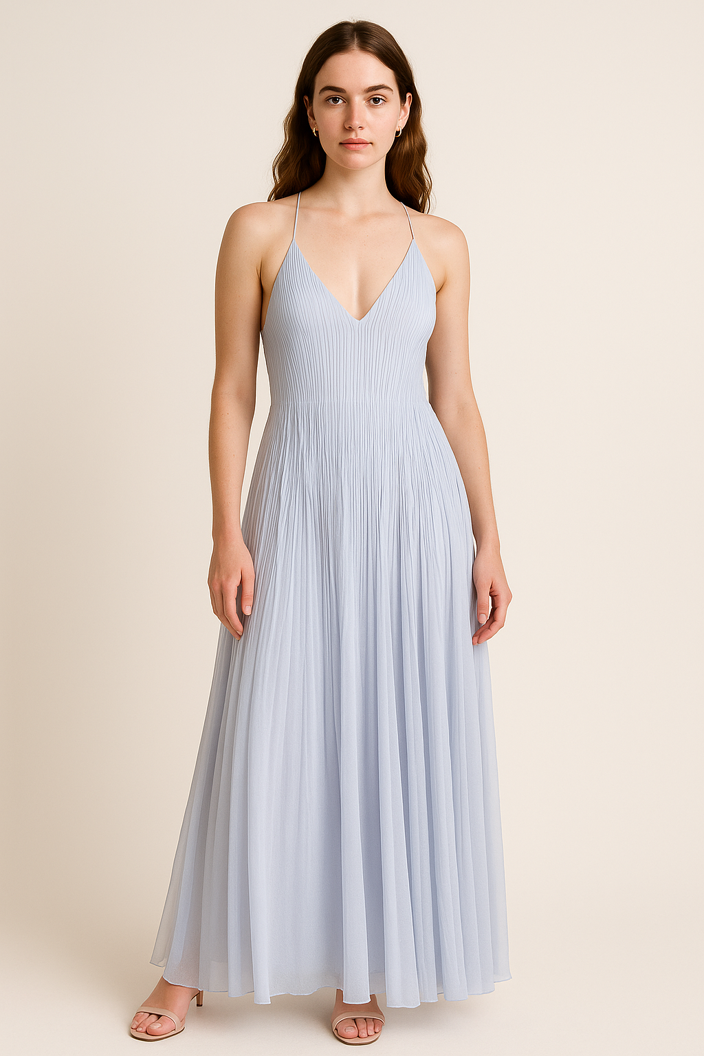 Romantische maxi-jurk met pintuck-details – Elise