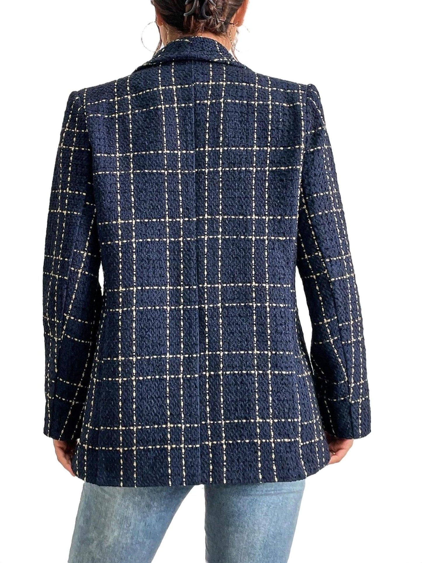 Geruite damesblazer voor elegante stijl en comfort – Clara