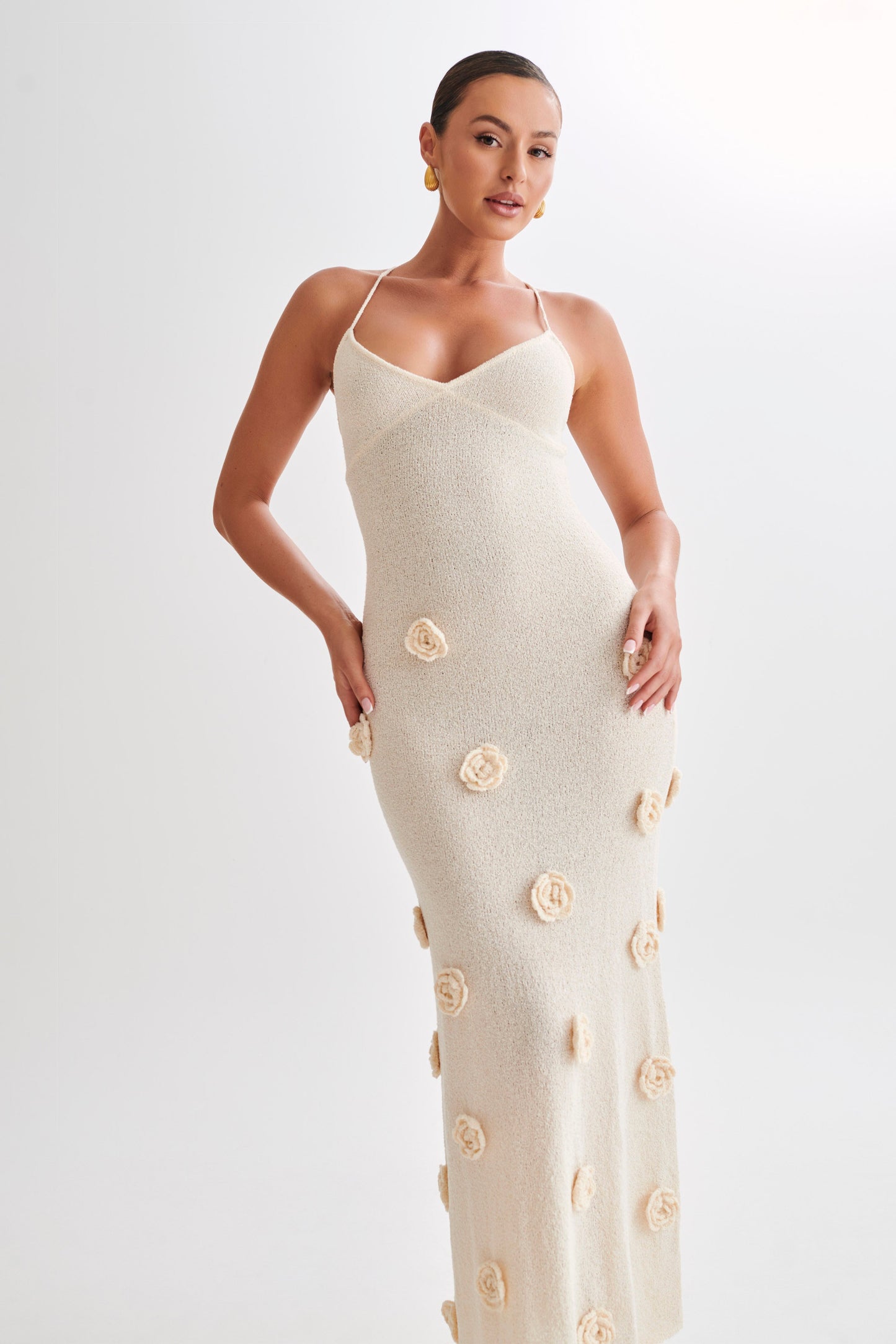 Maxi Jurk Breiwerk Elegante Pasvorm Zomerlook – Ravelle