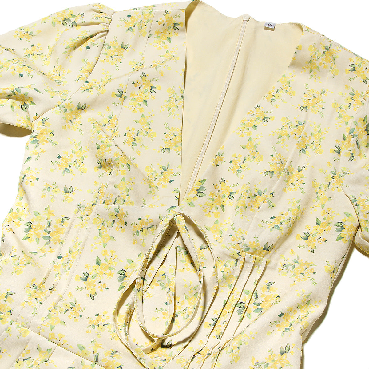 Vintage bloemen mini jurk met stretchkatoen dames – Lottie