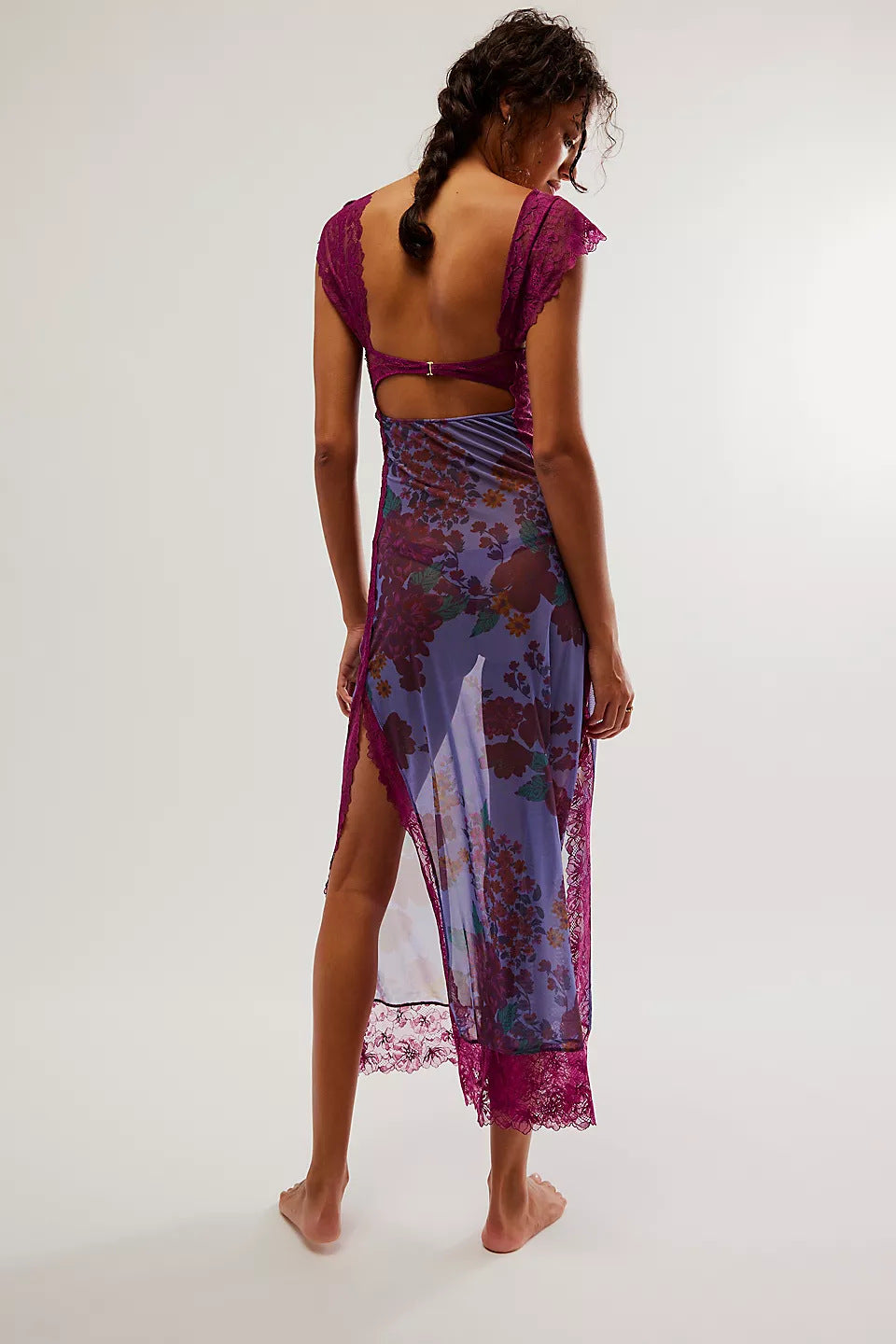 Maxi jurk met bloemenprint en open rug – Selena