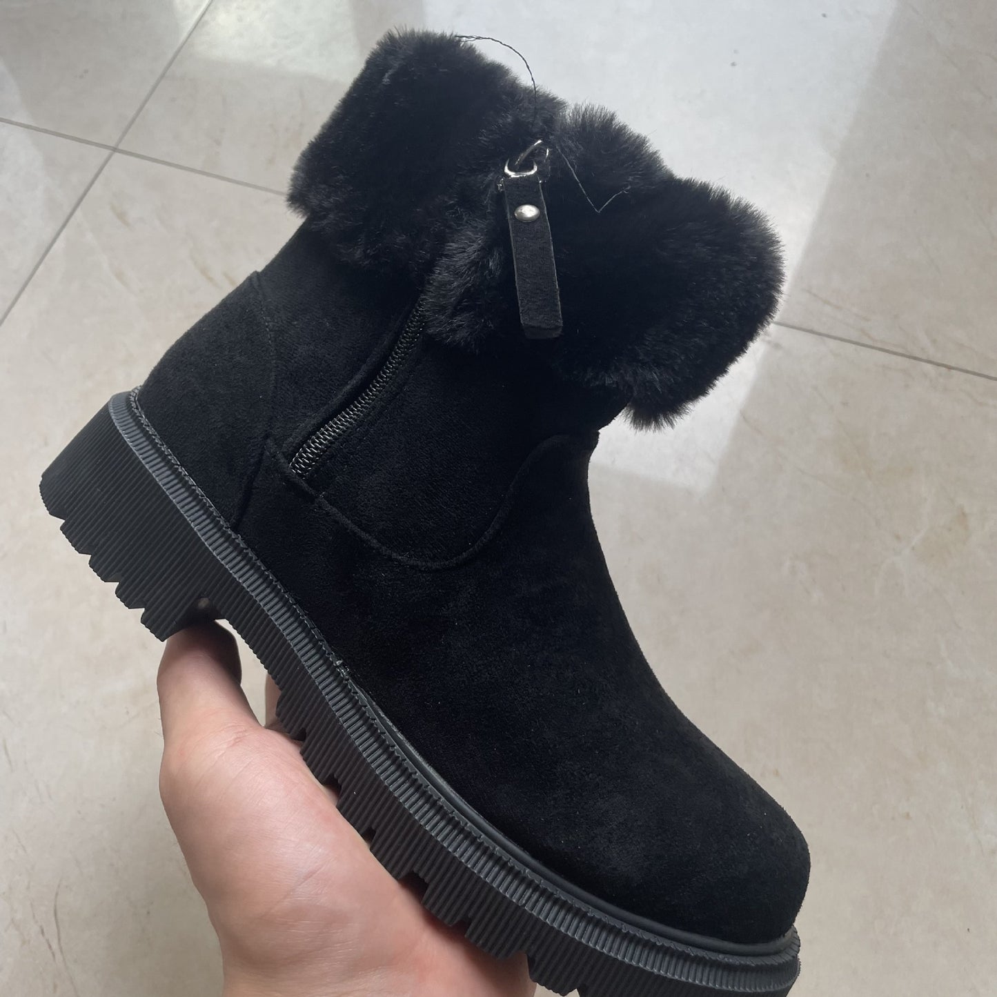 Comfortabele Suède Winterlaarzen Met Middelhoge Hak - Sophie