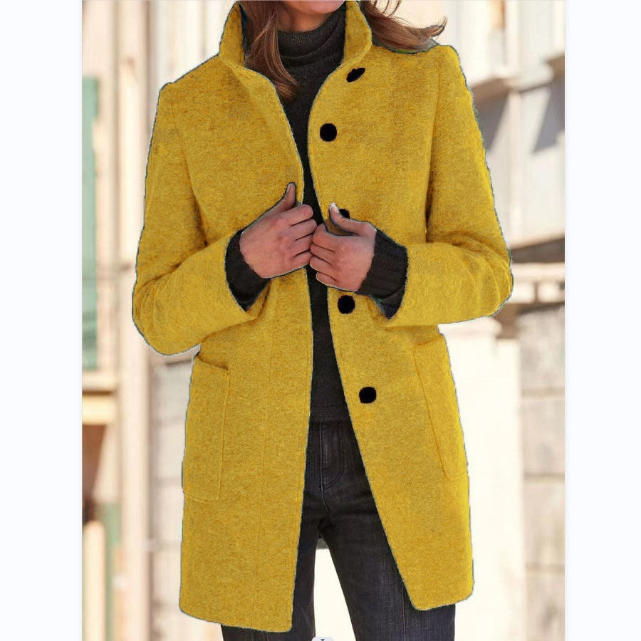 Slim-Fit Winterjas Met Lange Mouwen En Knoopsluiting - Lisa