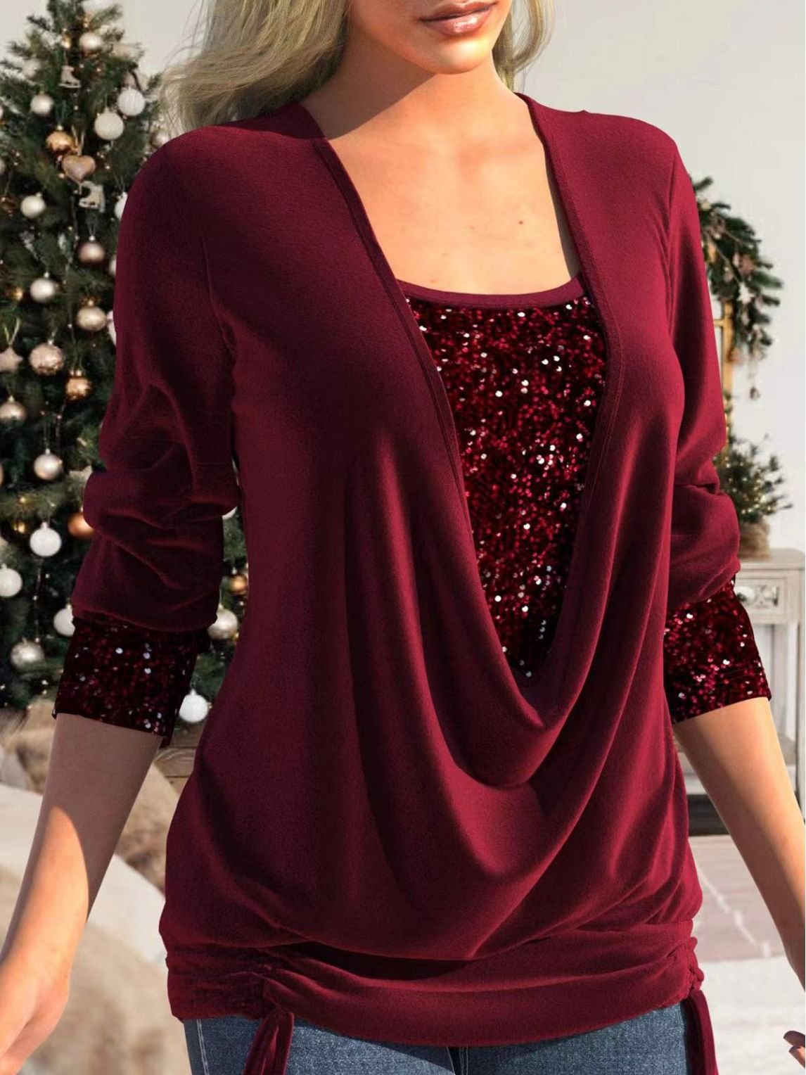 Elegante Paillettentop voor Feesten en Uitjes – Ally