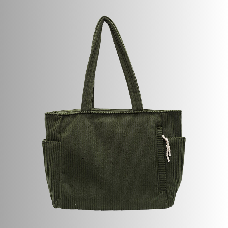 Corduroy tote bag met laptopvak voor dames – Revina