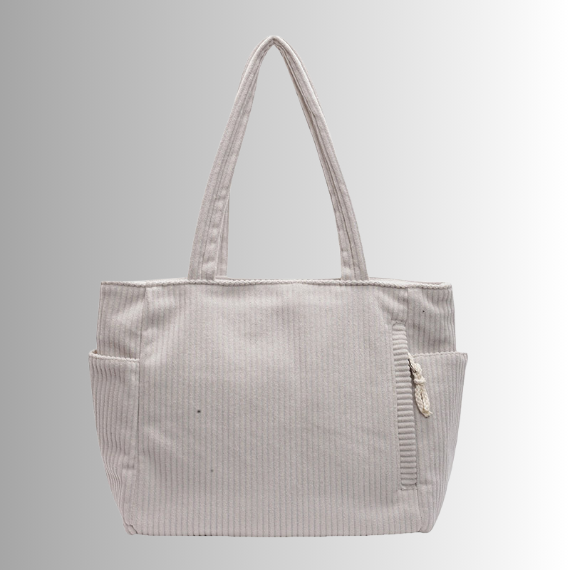 Corduroy tote bag met laptopvak en zijvakken – Luretta